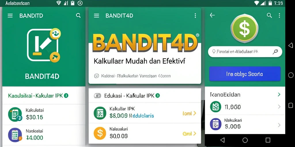 Screenshot utama BANDIT4D menampilkan antarmuka Kalkulator IPK yang user-friendly.