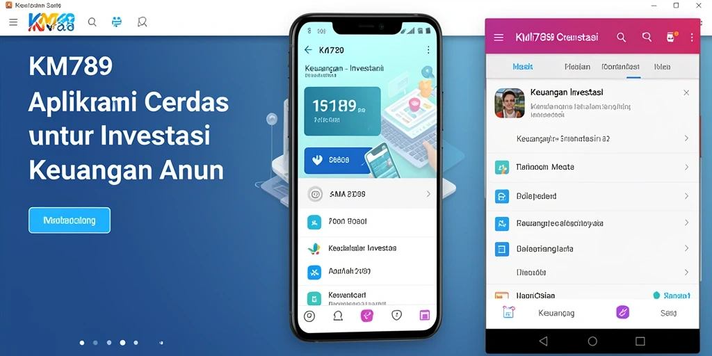 Tampilan antarmuka KM789 yang modern dan fungsional untuk investasi.
