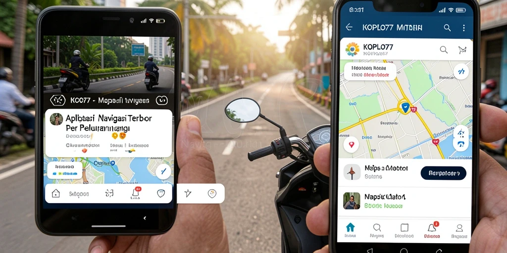 Tampilan antarmuka intuitif KOPLO77 untuk navigasi motor yang efektif.