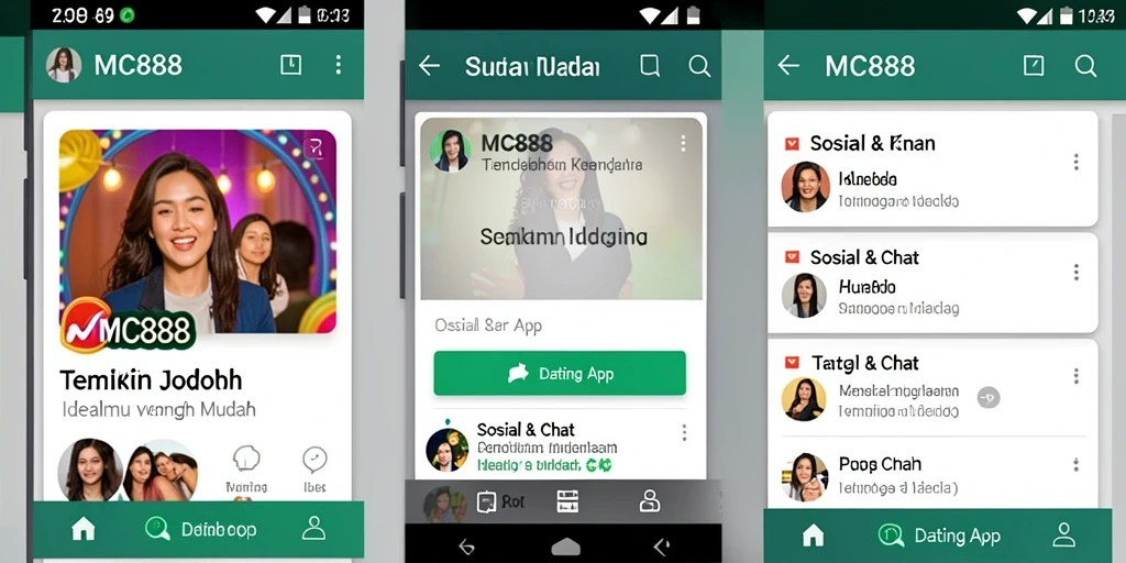 Tampilan antarmuka MC888 yang modern dan intuitif untuk pengalaman Dating App terbaik.
