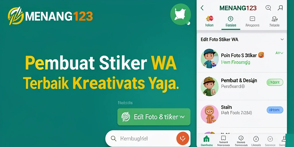 Antarmuka pengguna MENANG123 yang sederhana dan intuitif untuk pembuatan stiker.