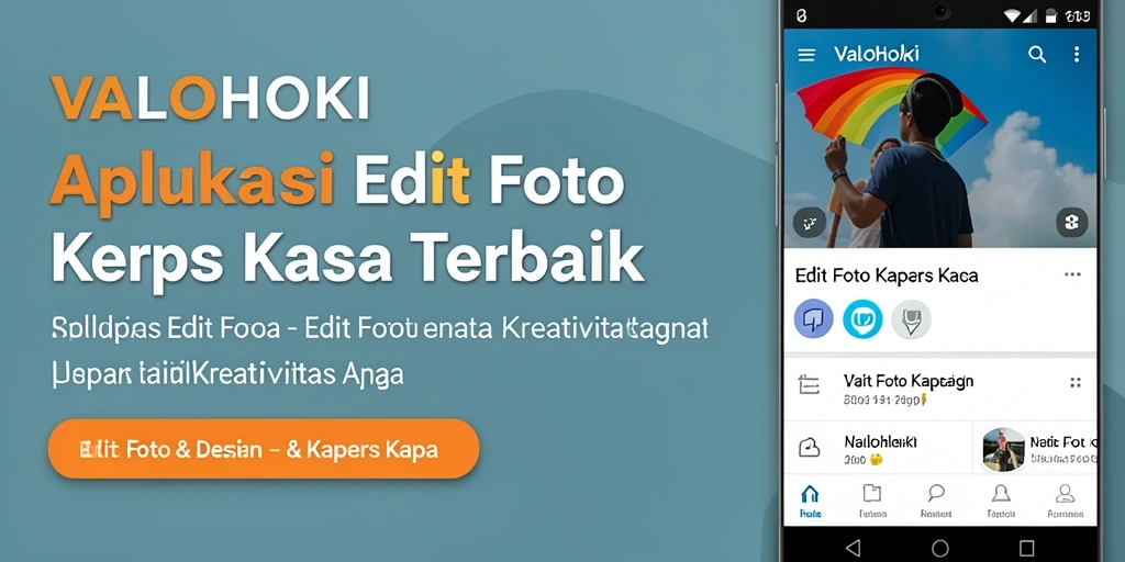 Tampilan antarmuka aplikasi VALOHOKI saat editing foto dengan efek kertas kaca.